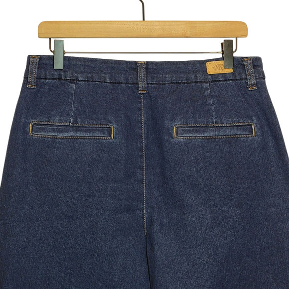 Sophia Jeans by Sophia Vergara Blue Denim Trouser Flare High Rise Jeans Size 12 - Picture 10 of 16